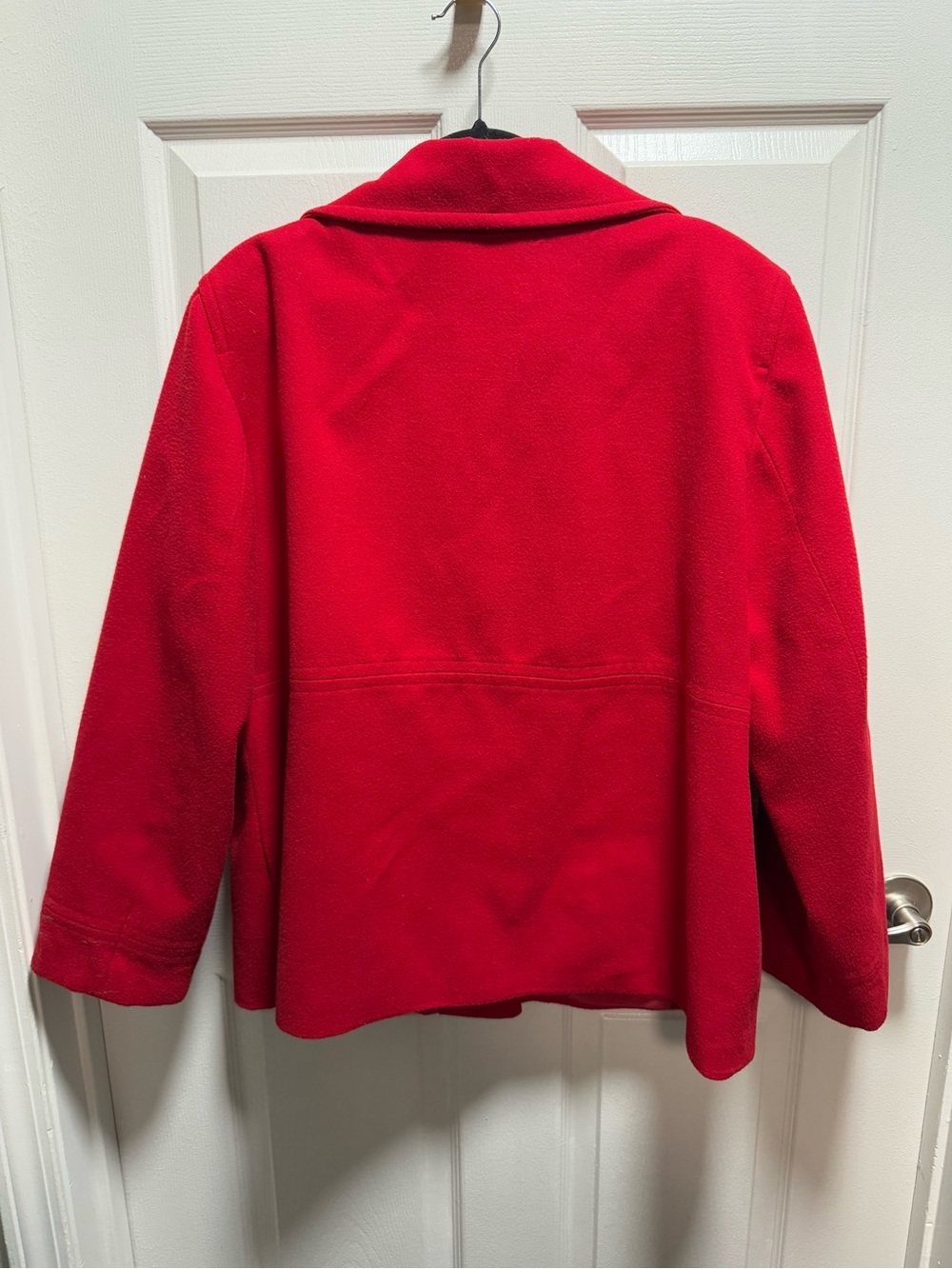 JM Collection Red Shawl-Collar Button Pea Coat size XL - Picture 3 of 5
